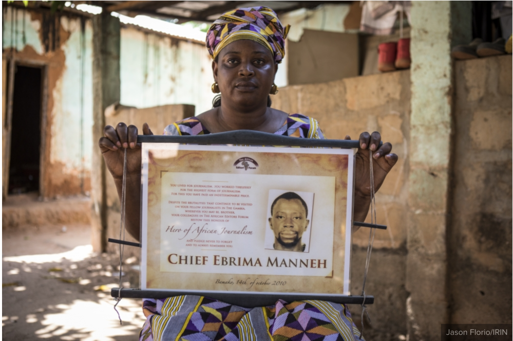 Sister of murdered journalist, Chief Ibrima Manneh, Lamin, The Gambia, West Africa © Jason Florio